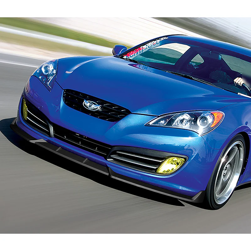 For 2010-2012 Hyundai Genesis Coupe Matt Black 3-Pcs Front Bumper Splitter Spoiler Lip - Image 5