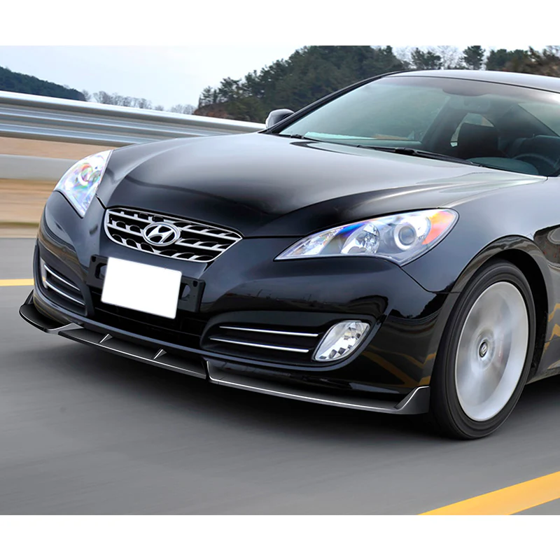 For 2010-2012 Hyundai Genesis Coupe Painted Black 3-PCS Front Bumper Body Spoiler Lip - Image 5