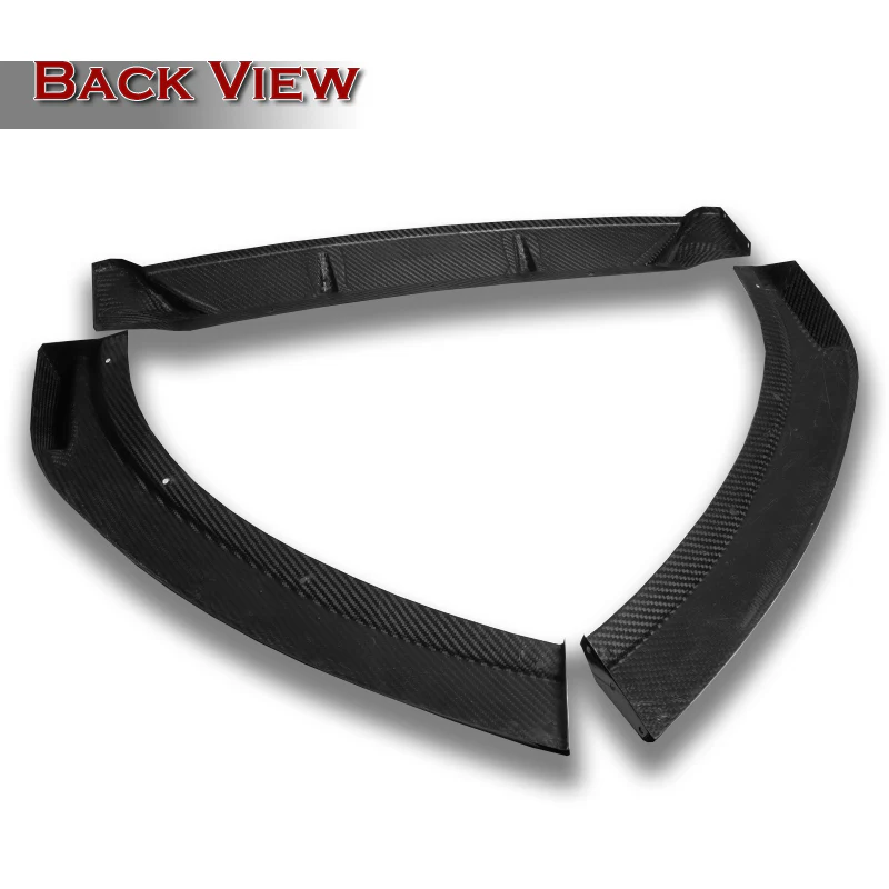 For 2010-2012 Hyundai Genesis Coupe Real Carbon Fiber 3-PCS Front Bumper Spoiler Lip - Image 3