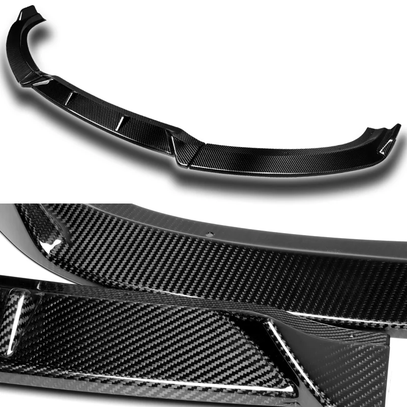 For 2010-2012 Hyundai Genesis Coupe Real Carbon Fiber 3-PCS Front Bumper Spoiler Lip - Image 4