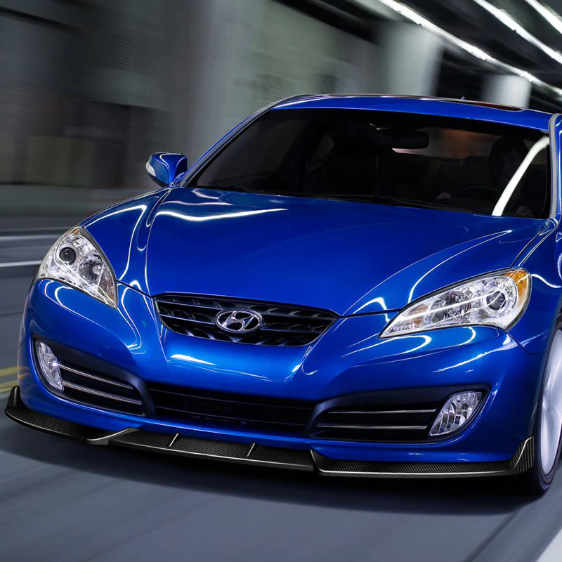 For 2010-2012 Hyundai Genesis Coupe Real Carbon Fiber 3-PCS Front Bumper Spoiler Lip - Image 5