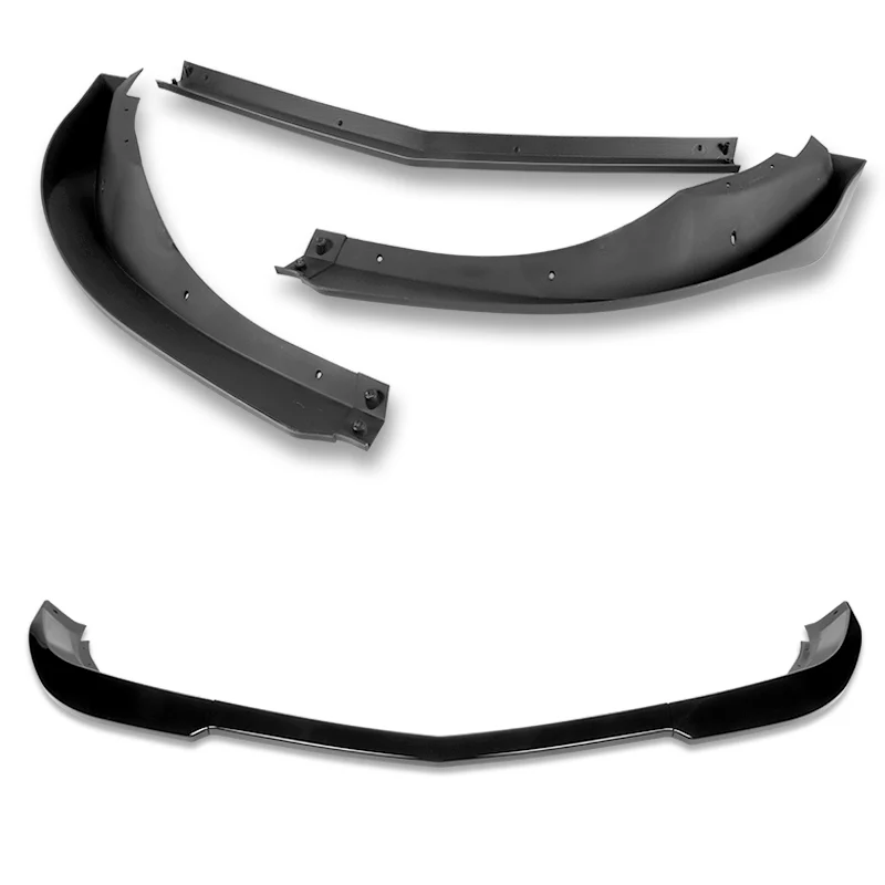 For 2010-2013 Chevrolet Camaro V6 Painted Black Front Bumper Splitter Spoiler Lip 3PCS - Image 3