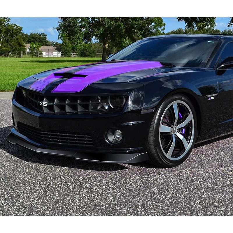 For 2010-2013 Chevrolet Camaro V6 Painted Black Front Bumper Splitter Spoiler Lip 3PCS - Image 5