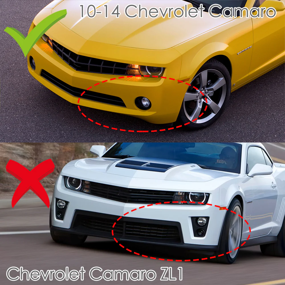 For 2010-2013 Chevrolet Camaro V6 Matte Black Front Bumper Splitter Spoiler Lip 3PCS - Image 6
