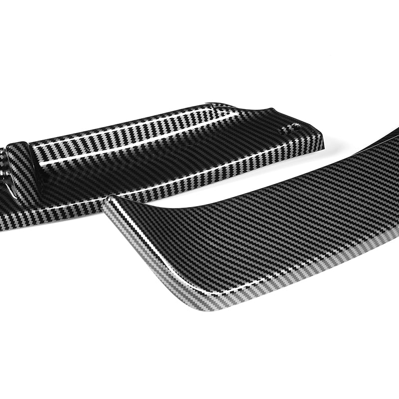For 2010-2013 Kia Forte STP-Style Carbon Look Front Bumper Splitter Spoiler Lip  3-PCS - Image 2