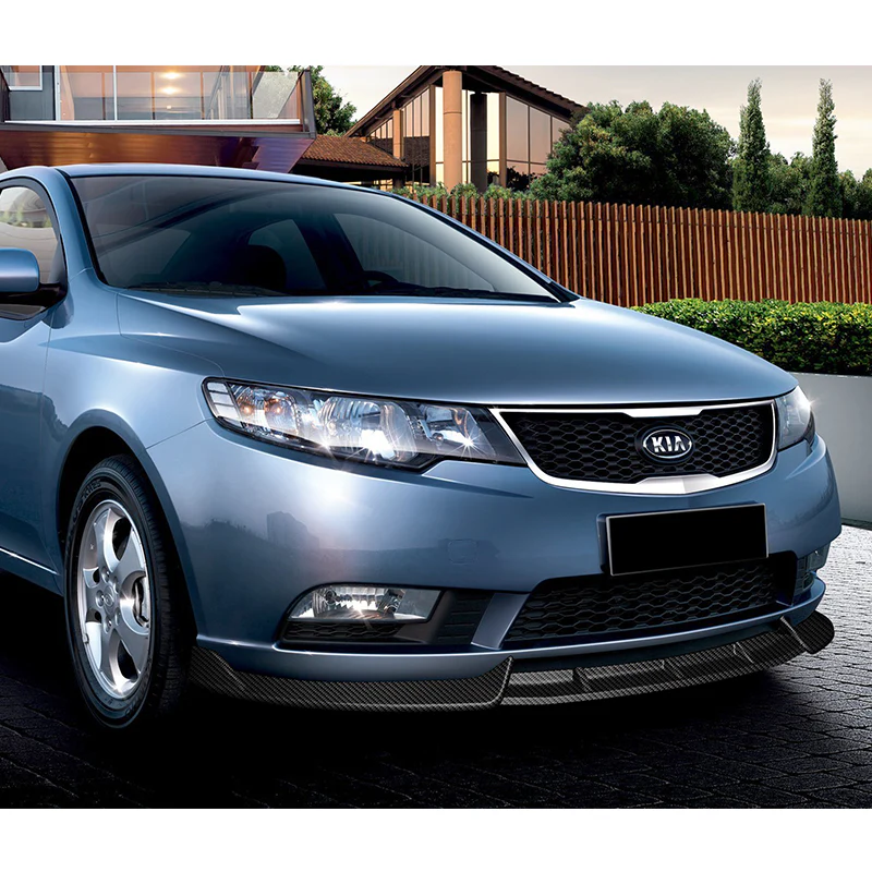 For 2010-2013 Kia Forte STP-Style Carbon Look Front Bumper Splitter Spoiler Lip  3-PCS - Image 5