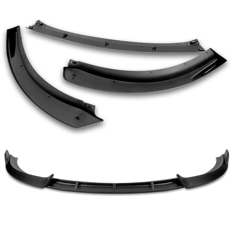 For 2010-2013 Kia Forte STP-Style Matt Black Front Bumper Splitter Spoiler Lip   3-PCS - Image 3
