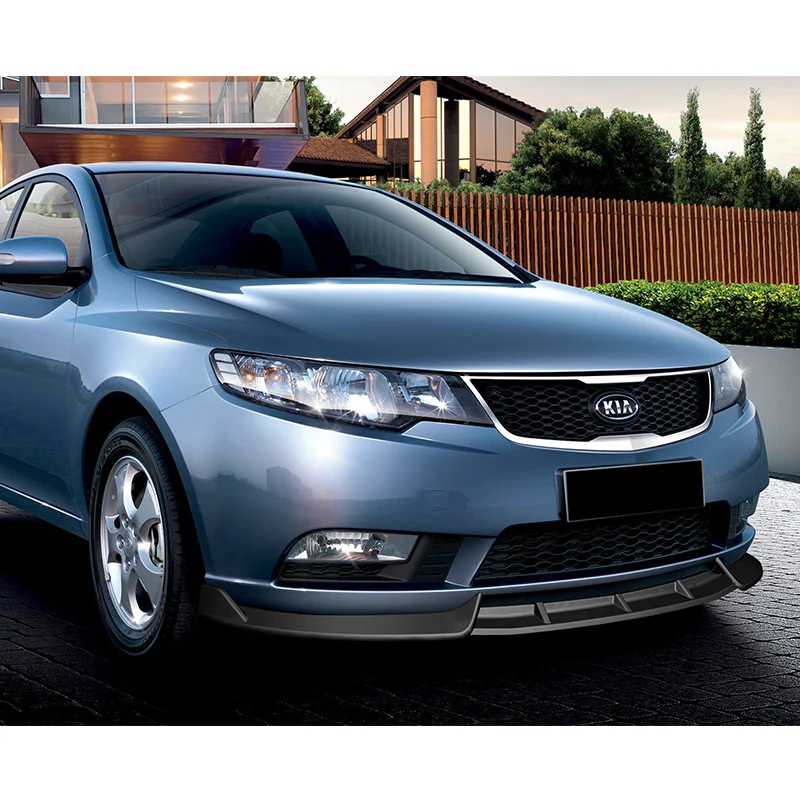 For 2010-2013 Kia Forte STP-Style Matt Black Front Bumper Splitter Spoiler Lip   3-PCS - Image 5