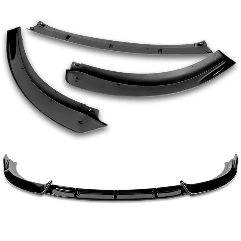 For 2010-2013 Kia Forte STP-Style Painted BLK Front Bumper Splitter Spoiler Lip  3-PCS - Image 4