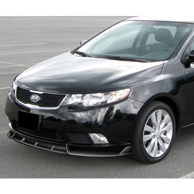 For 2010-2013 Kia Forte STP-Style Painted BLK Front Bumper Splitter Spoiler Lip  3-PCS - Image 5
