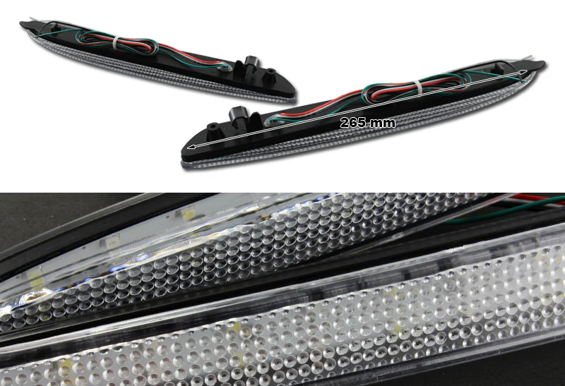 For 2010 – 2013 Mazda 3 LED Rear Bumper Reflector Stop Brake Light Kit -Smoke Lens - Image 2