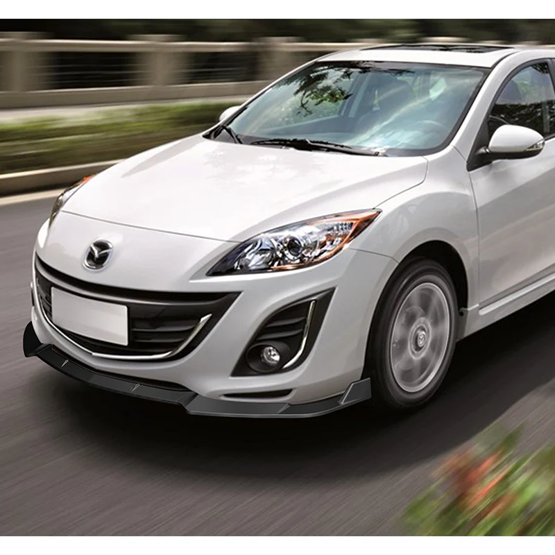 For 2010-2013 Mazda 3 MS-Style JDM 3-PCS Matt Black Front Bumper Body Kit Spoiler Lip - Image 5