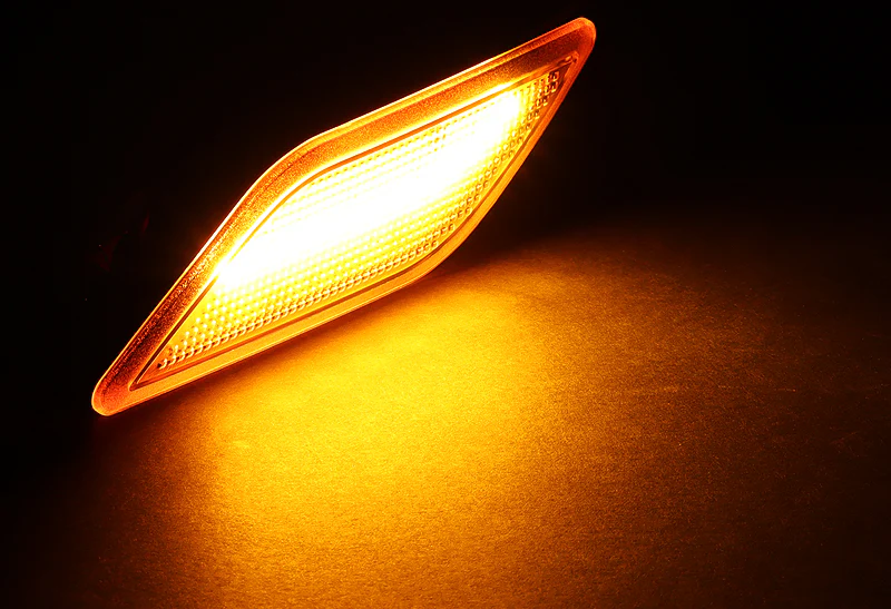 For 2010–2013 Mercedes-Benz W212 E-Class Amber LED Turn Signal Front Fender Side Marker Lights -Amber Lens - Image 4