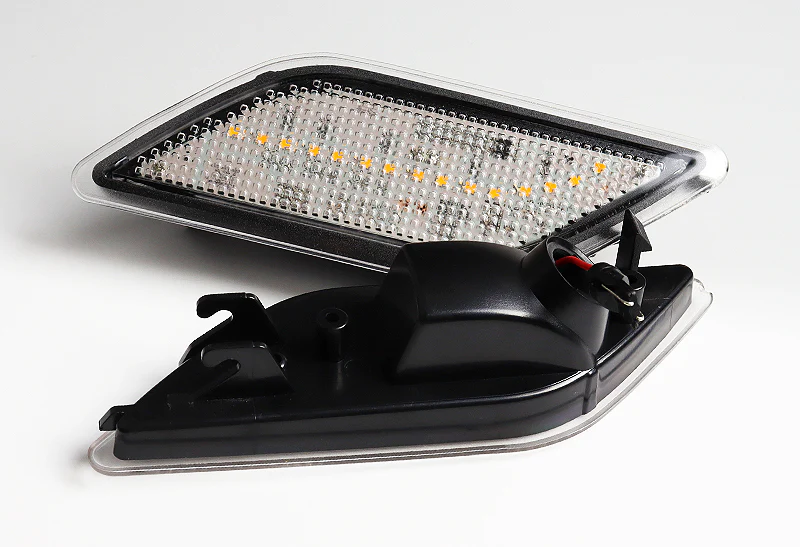 For 2010–2013 Mercedes-Benz W212 E-Class Amber LED Turn Signal Front Fender Side Marker Lights -Clear Lens - Image 2