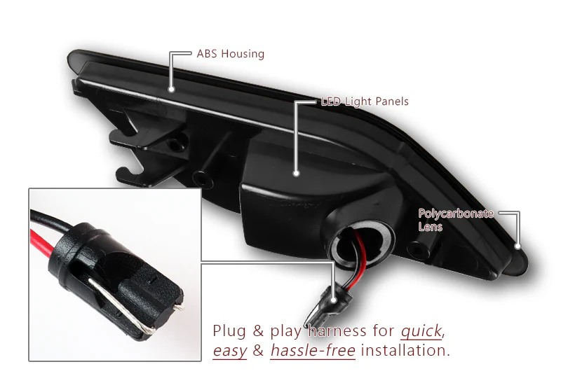 For 2010–2013 Mercedes-Benz W212 E-Class Amber LED Turn Signal Front Fender Side Marker Lights -Smoked Lens - Image 3