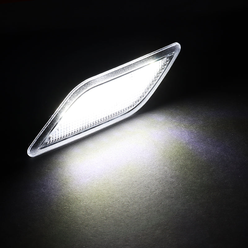 For 2010–2013 Mercedes-Benz W212 E-Class White LED Turn Signal Front Fender Side Marker Lights -Clear Lens - Image 4