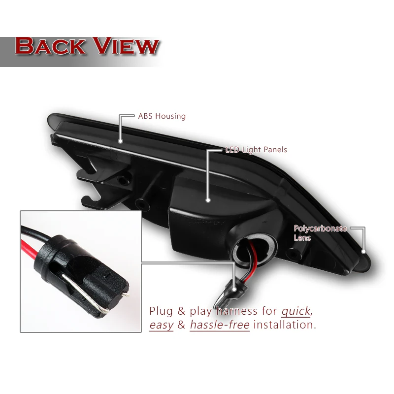 For 2010–2013 Mercedes-Benz W212 E-Class White LED Turn Signal Front Fender Side Marker Lights -Smoked Lens - Image 3