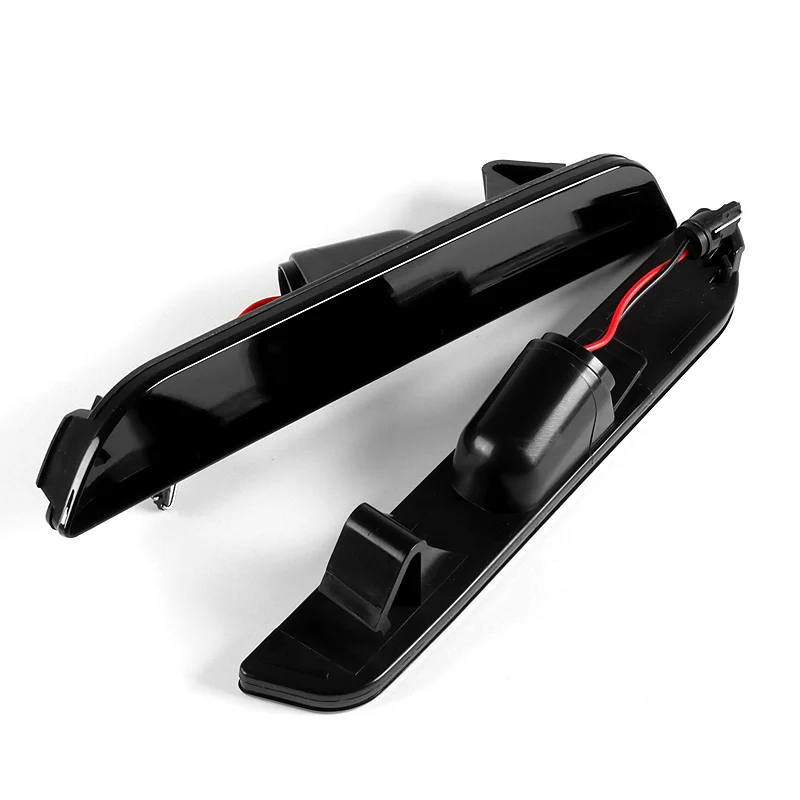 For 2010-2014 Ford Mustang Front & Rear LED Side Marker Turn Signal Lights Set -Smoked Lens - Image 2