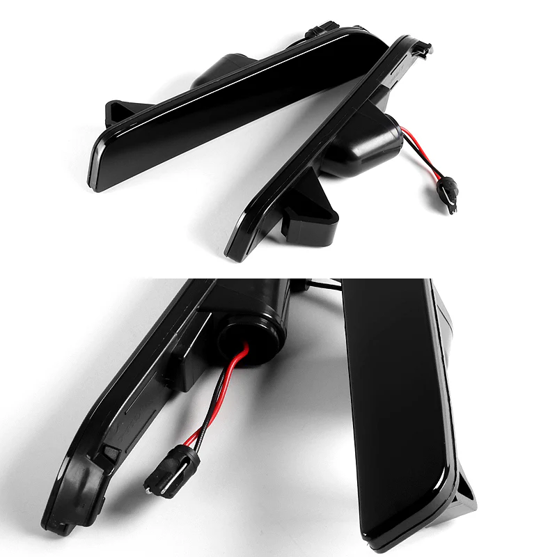 For 2010–2014 Ford Mustang Red LED Turn Signal Rear Side Marker Lights -Smoked Lens - Image 2