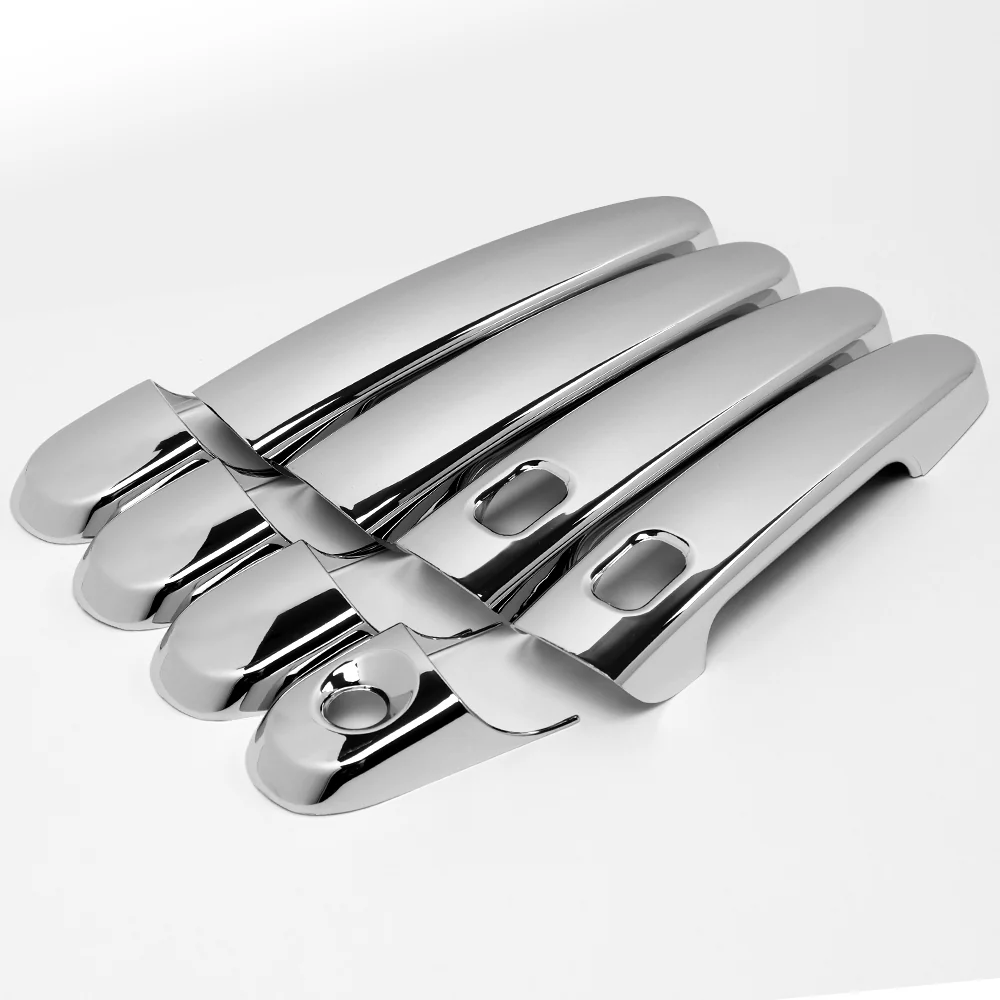 For 2010 - 2019 Ford Taurus Mirror Chrome Exterior Door Pull Handle Lever Cover Cap Trim Kit W/ 2-Smart Keyhole - Image 2