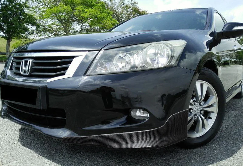 For 2011-2012 Honda Accord 4-DOOR OE-Style Carbon Look Front Bumper Spoiler Lip 3 Pieces - Image 4