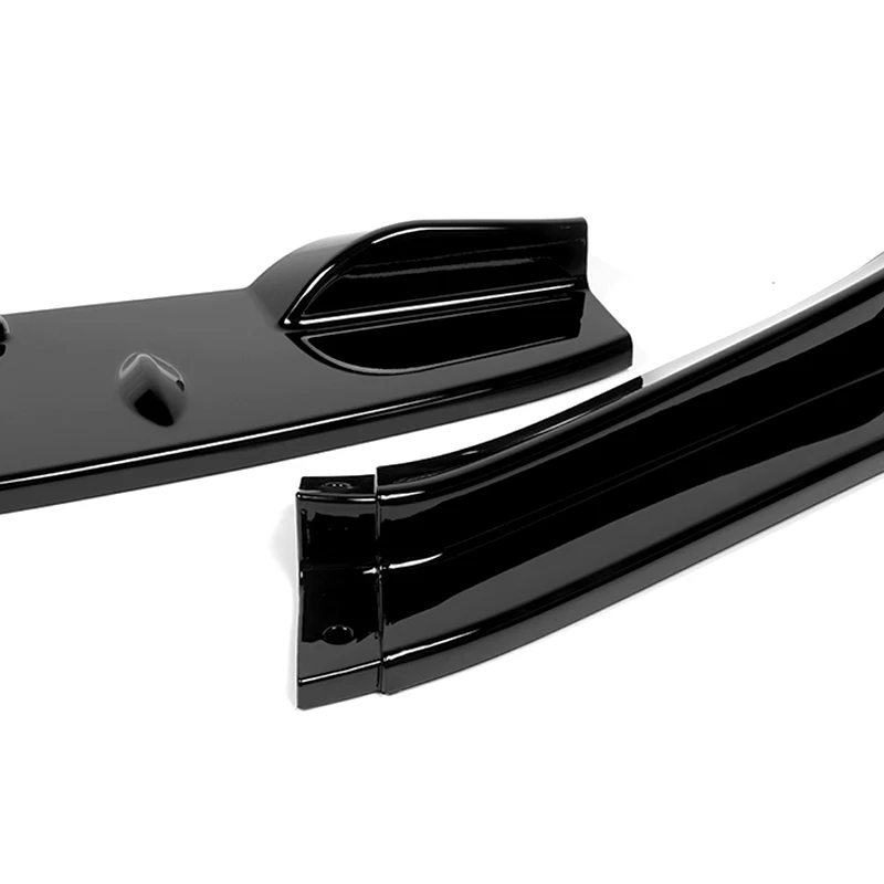For 2011-2012 Honda CR-Z JP-Style Painted Black Front Bumper Body Splitter Spoiler Lip 3PCS - Image 2