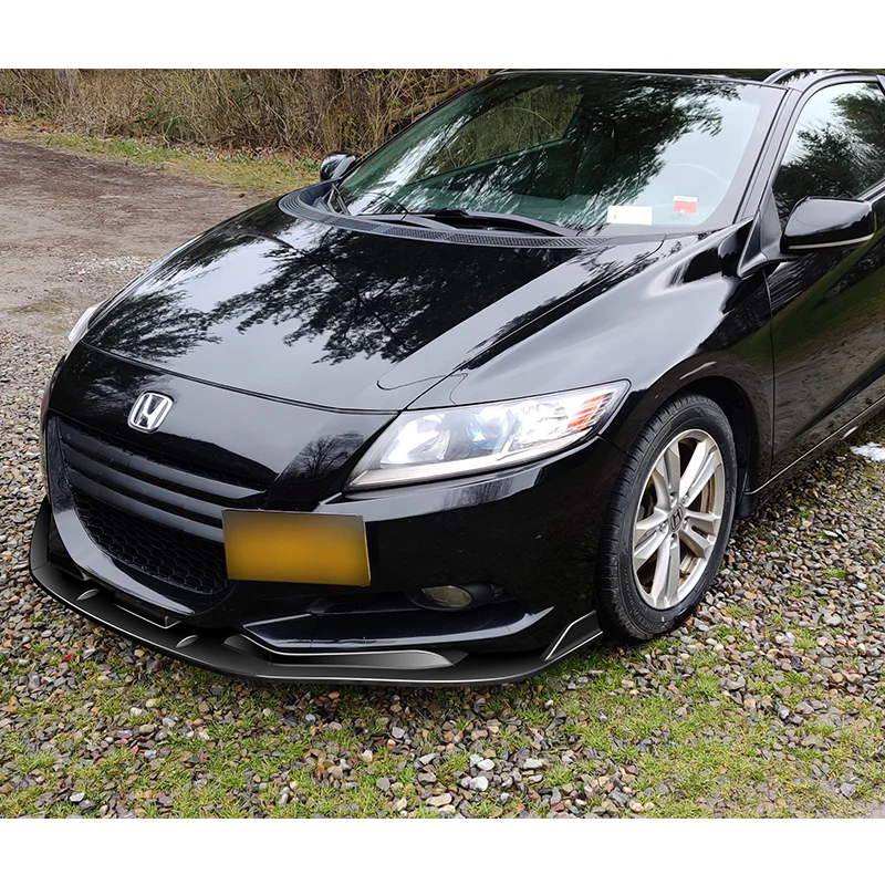 For 2011-2012 Honda CR-Z JP-Style Painted Black Front Bumper Body Splitter Spoiler Lip 3PCS - Image 5