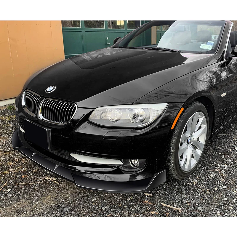 For 2011-2013 BMW 3-Series E92 E93 Coupe Painted Black 3-PCS Front Bumper Spoiler Lip - Image 5