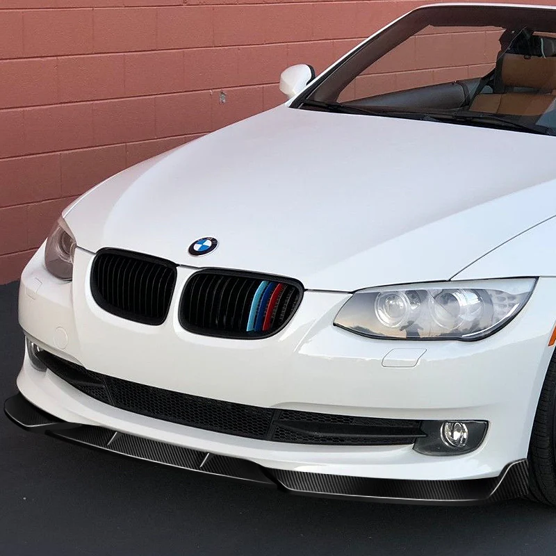 For 2011-2013 BMW 3-Series E92 E93 Real Carbon Fiber 3-PCS Front Bumper Spoiler Lip - Image 5