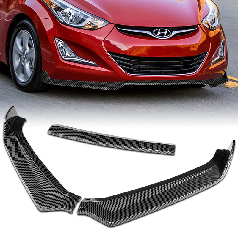 For 2011-2013 Hyundai Elantra Sedan Carbon Style Front Bumper Spoiler Splitter Lip - Image 6