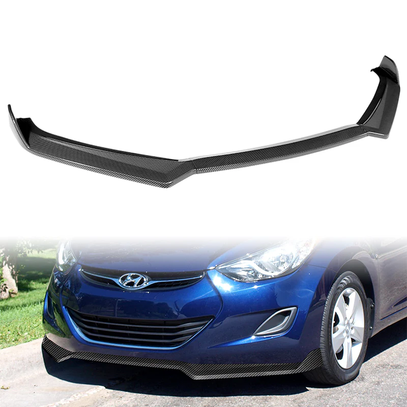 For 2011-2013 Hyundai Elantra Sedan Carbon Style Front Bumper Spoiler Splitter Lip - Image 7