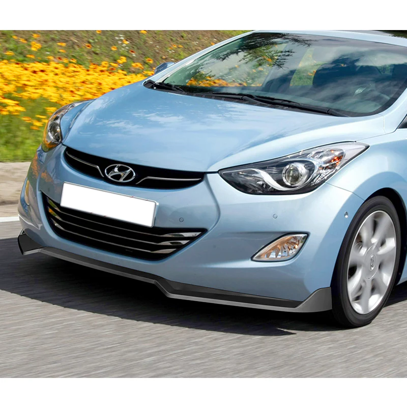 For 2011-2013 Hyundai Elantra Sedan Matte Black Front Bumper Spoiler Splitter Lip - Image 8
