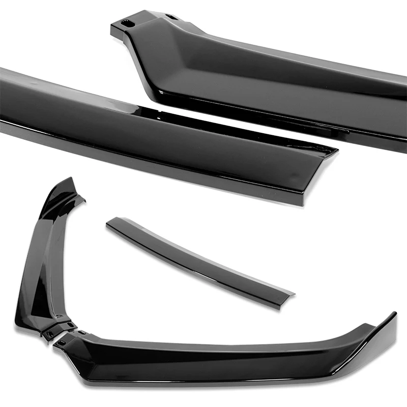 For 2011-2013 Hyundai Elantra Sedan Painted Black Front Bumper Spoiler Splitter Lip - Image 3