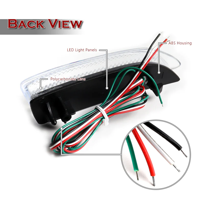 For 2011 – 2013 Lexus CT200h / Toyota Corolla LED Rear Bumper Stop Brake Light Kit -Clear Lens - Image 3