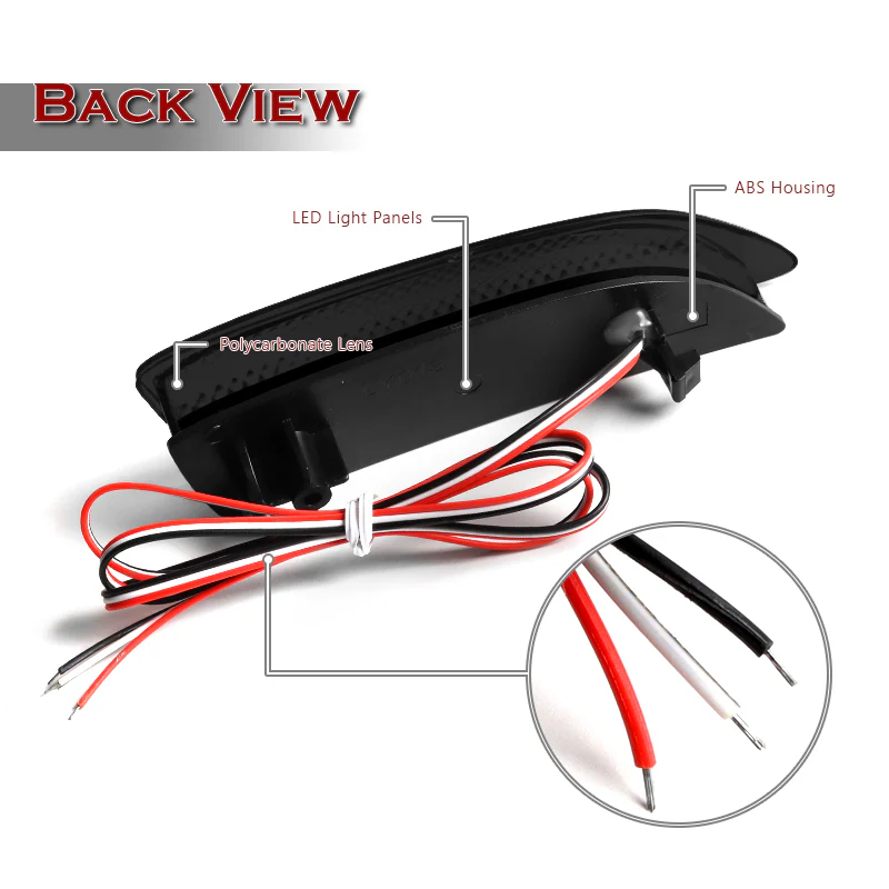 For 2011 – 2013 Lexus CT200h / Toyota Corolla LED Rear Bumper Stop Brake Light Kit -Smoke Lens - Image 3