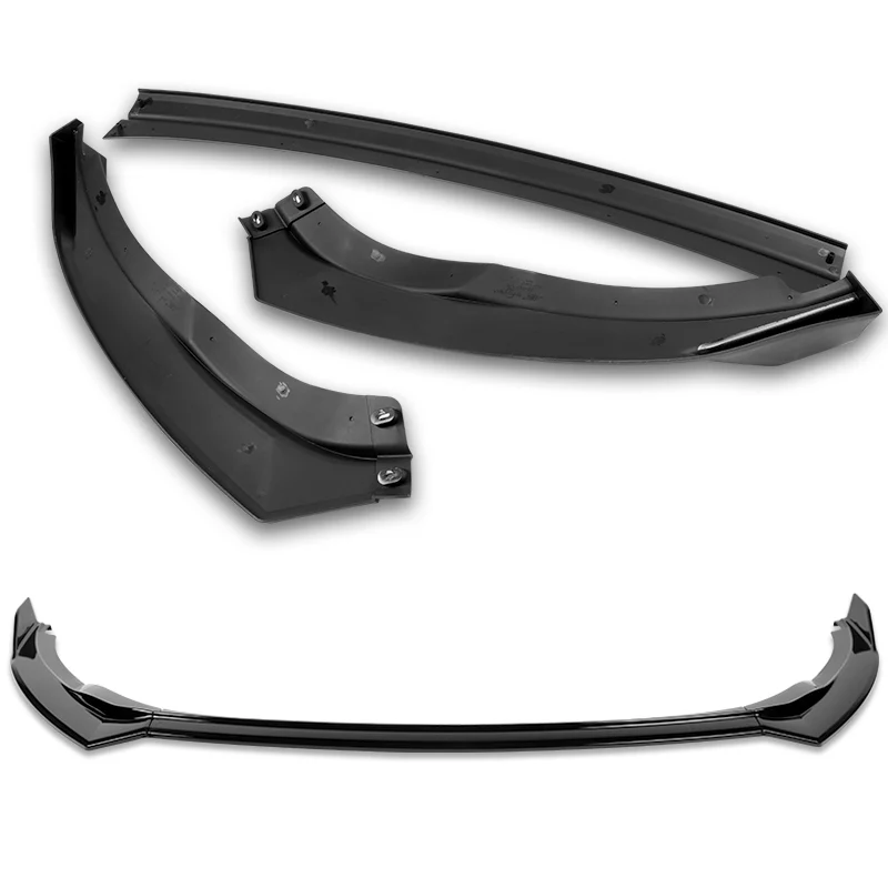 For 2011-2013 Scion TC V-Style 3-PCS Painted Black Front Bumper Spoiler Splitter Lip - Image 4