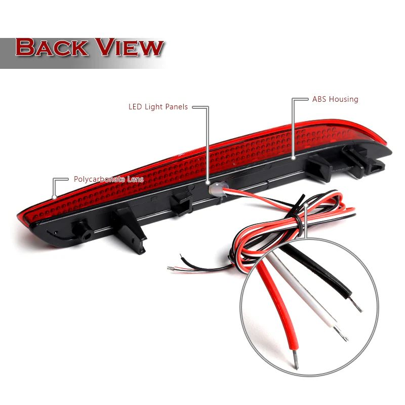 For 2011 – 2014 Acura TSX / Honda Insight LED Rear Bumper Stop Brake JDM Light Kit -Red Lens - Image 3