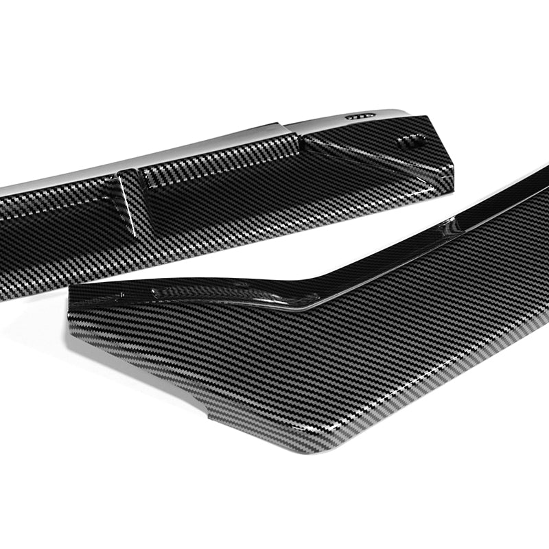 For 2011-2014 Acura TSX STP-Style 3-PCS Carbon Look Front Bumper Spoiler Splitter Lip - Image 2