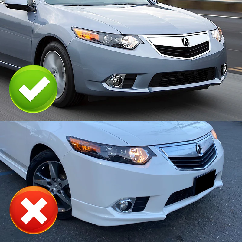 For 2011-2014 Acura TSX STP-Style 3-PCS Carbon Look Front Bumper Spoiler Splitter Lip - Image 6