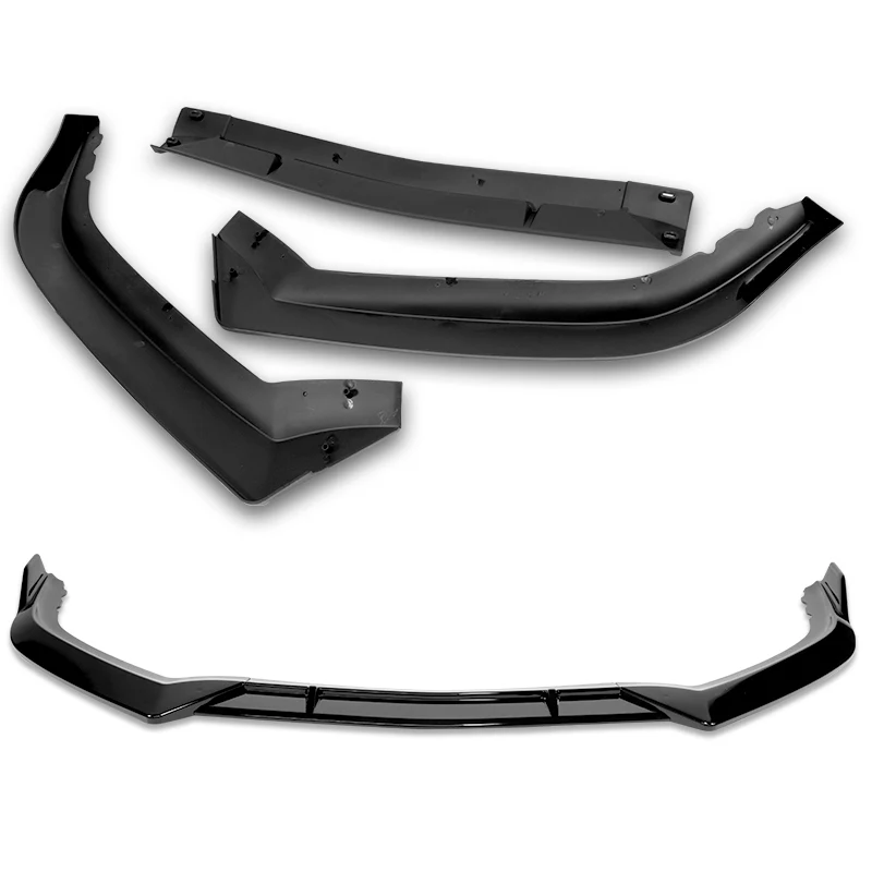 For 2011-2014 Acura TSX STP-Style 3-PCS Painted BLACK Front Bumper Spoiler Splitter Lip - Image 4
