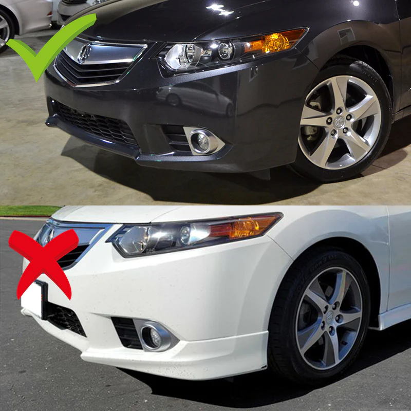 For 2011-2014 Acura TSX STP-Style 3-PCS Painted BLACK Front Bumper Spoiler Splitter Lip - Image 6
