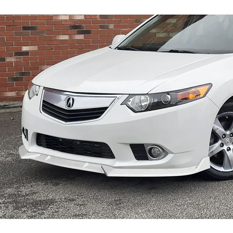 For 2011-2014 Acura TSX STP-Style 3-PCS Painted WHITE Front Bumper Spoiler Splitter Lip - Image 5