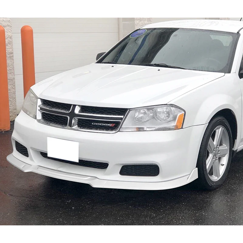 For 2011-2014 Dodge Avenger STP-Style Painted White Black Front Bumper Splitter Spoiler Lip 3PCS - Image 5