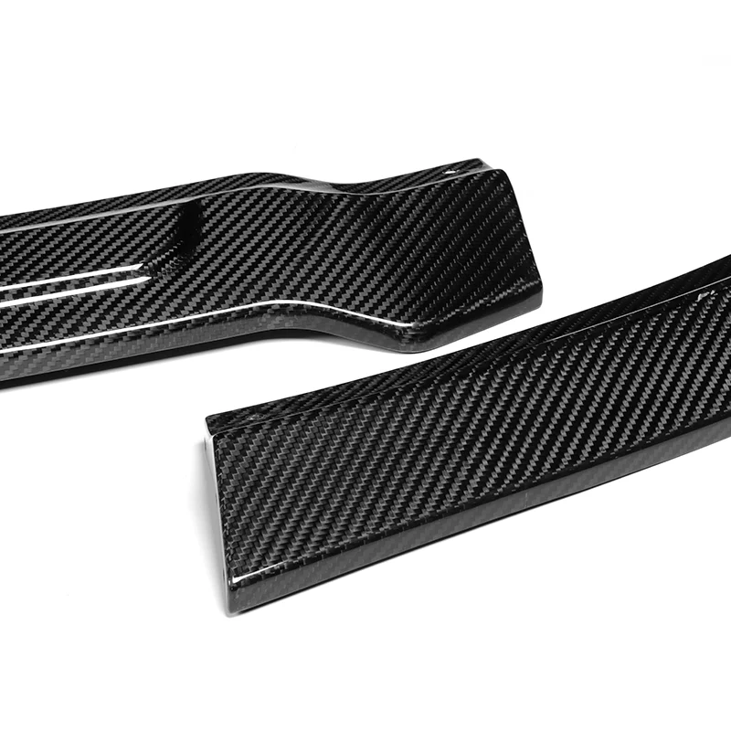 For 2011-2014 Dodge Avenger STP-Style Carbon Fiber Black Front Bumper Splitter Spoiler Lip 3PCS - Image 2