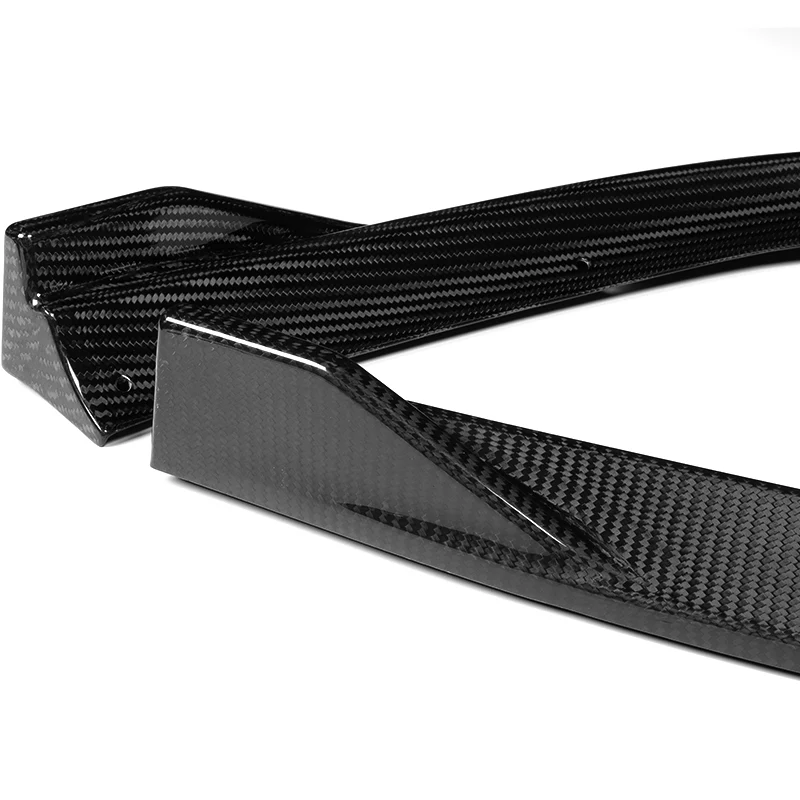 For 2011-2014 Dodge Avenger STP-Style Carbon Fiber Black Front Bumper Splitter Spoiler Lip 3PCS - Image 3