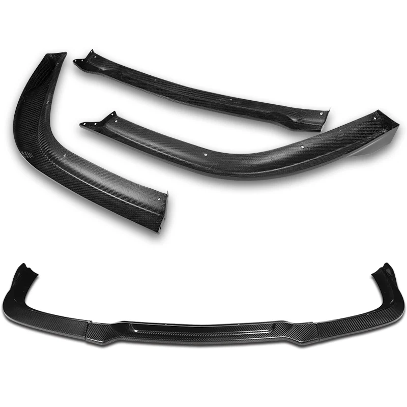 For 2011-2014 Dodge Avenger STP-Style Carbon Fiber Black Front Bumper Splitter Spoiler Lip 3PCS - Image 4