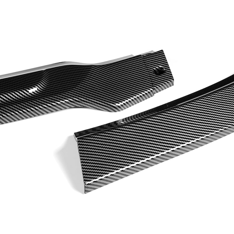 For 2011-2014 Dodge Avenger STP-Style Carbon Look Black Front Bumper Splitter Spoiler Lip 3PCS - Image 2