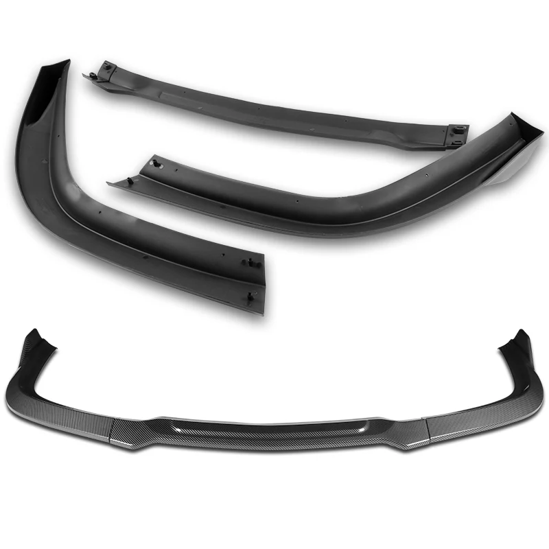 For 2011-2014 Dodge Avenger STP-Style Carbon Look Black Front Bumper Splitter Spoiler Lip 3PCS - Image 4