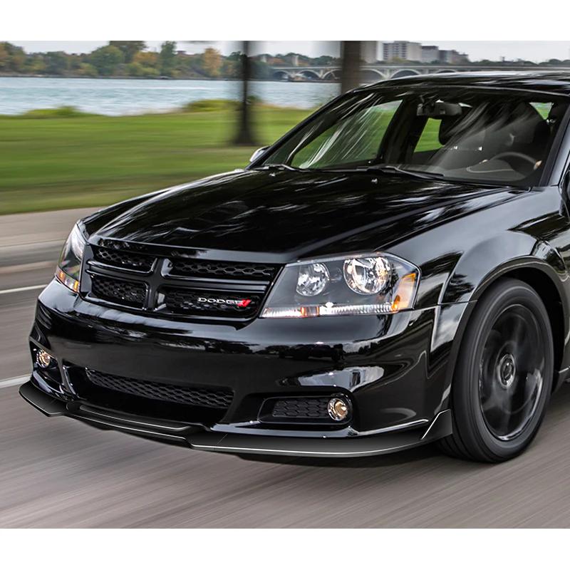 For 2011-2014 Dodge Avenger STP-Style Painted Black Front Bumper Splitter Spoiler Lip 3PCS - Image 5