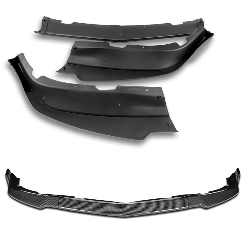 For 2011-2014 Dodge Charger Carbon Look Front Bumper Splitter Spoiler Lip STP-Style 3PCS - Image 3